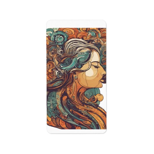 Afro Boho Queen - kleurrijke artistieke Etiket (Voorkant)