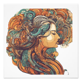 Afro Boho Queen - kleurrijke artistieke Foto Afdruk