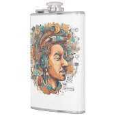 Afro Boho Queen - kleurrijke artistieke Heupfles (Links)