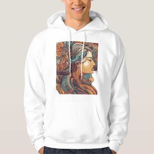 Afro Boho Queen - kleurrijke artistieke Hoodie (Voorkant)