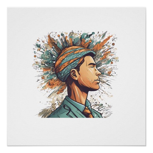 Afro Boho Queen - kleurrijke artistieke Perfect Poster (Voorkant)