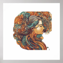 Afro Boho Queen - kleurrijke artistieke Poster