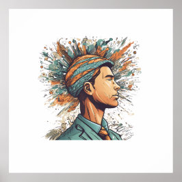 Afro Boho Queen - kleurrijke artistieke Poster