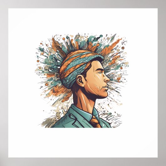 Afro Boho Queen - kleurrijke artistieke Poster (Voorkant)