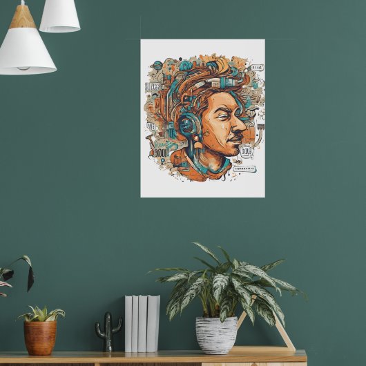 Afro Boho Queen - kleurrijke artistieke Poster (Woonkamer 1)