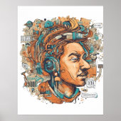 Afro Boho Queen - kleurrijke artistieke Poster (Voorkant)