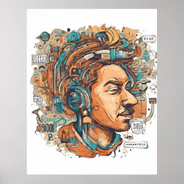 Afro Boho Queen - kleurrijke artistieke Poster