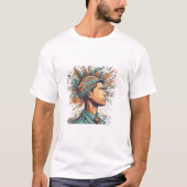 Afro Boho Queen - kleurrijke artistieke T-shirt (Voorkant)