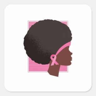 Afro-borstkankervoorlichting Vierkante Sticker