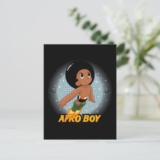 Afro Boy Briefkaart (Staand voorkant)