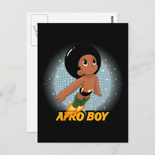 Afro Boy Briefkaart (Voorkant / Achterkant)