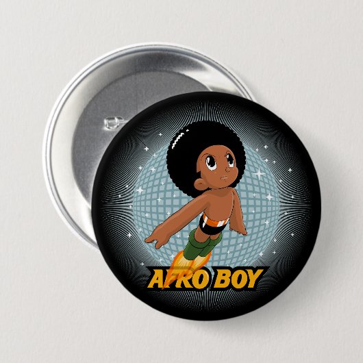 Afro Boy Ronde Button 7,6 Cm (Voorkant /achterkant)