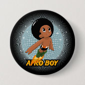 Afro Boy Ronde Button 7,6 Cm (Voorkant)