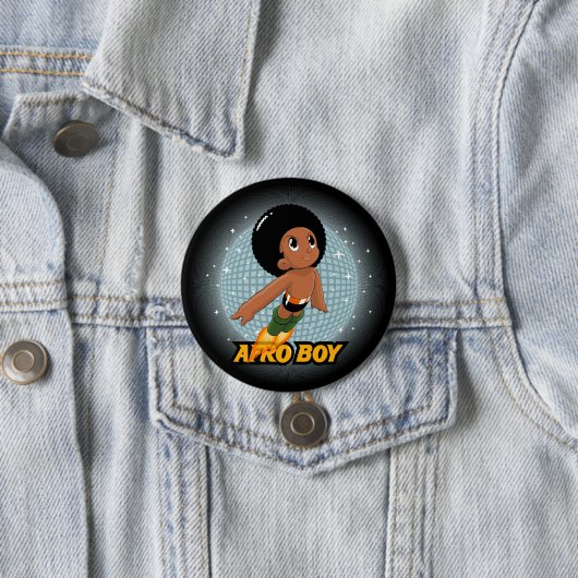 Afro Boy Ronde Button 7,6 Cm (In situ)