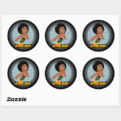 Afro Boy Ronde Sticker (Vel)