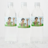 Afro Boy Safari Baby shower Water Bottle Labels Waterfles Etiket (Flessen)