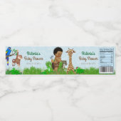Afro Boy Safari Baby shower Water Bottle Labels Waterfles Etiket (Enkel label)