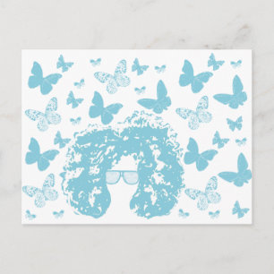 Afro, Butterflies en zonnebrillen Briefkaart