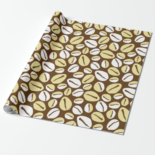 Afro-Caribische Cowrie Shells Patroon Cadeaupapier (Uitgerold)