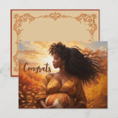 Afro-centric vrouw zwangerschap gefeliciteerd briefkaart (Voorkant / Achterkant)