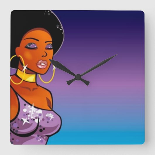 Afro-centrische wandklok (Voorkant)