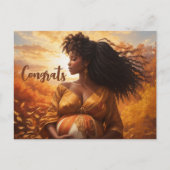 Afro-Centrisme Vrouw Zwangerschap Felicitaties Briefkaart (Voorkant)