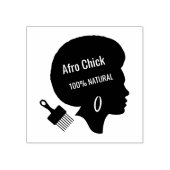 Afro Chick - 100% NATUURLIJK haar Rubberstempel (Afrduk)