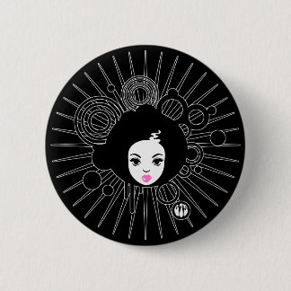 Afro Chick Ronde Button 5,7 Cm