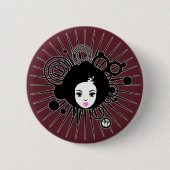 Afro Chick Ronde Button 5,7 Cm (Voorkant)