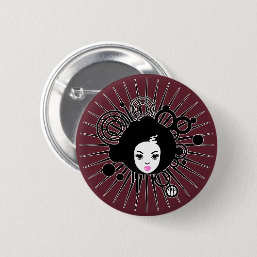 Afro Chick Ronde Button 5,7 Cm (Voorkant /achterkant)