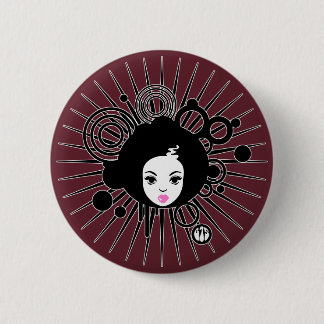Afro Chick Ronde Button 5,7 Cm