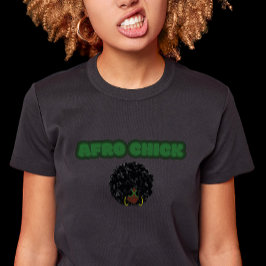 Afro Chick - Zwart Bella + Canvas Vrouwen Slim Fit T-shirt