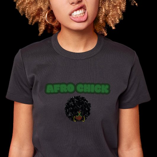 Afro Chick - Zwart Bella + Canvas Vrouwen Slim Fit T-shirt
