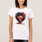 Afro chique zonnebril T-shirt (Voorkant)