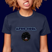 Afro Cool - Navy Dames Slim Fit T-shirt