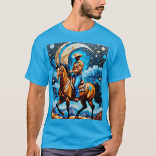 Afro Cowboy onder sterren T-shirt