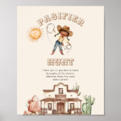 Afro Cowgirl Ranch Baby shower Pacifier Hunt Poster (Voorkant)