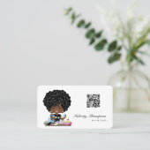 Afro Crafter QR-code Visitekaartje (Staand voorkant)