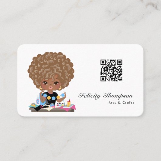Afro Crafter QR-code Visitekaartje (Voorkant)