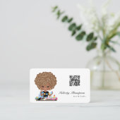 Afro Crafter QR-code Visitekaartje (Staand voorkant)