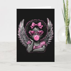 Afro Cupid Met Zonnebril Blaast Bubble Gum Valenti Kaart