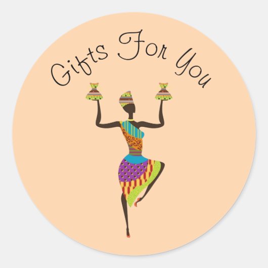 Afro-dame design Gift business branding Ronde Sticker (Voorkant)