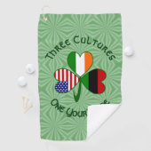 Afro-diaspora Iers Amerikaans Shamrock Persoonlijk Golfhanddoek (Insitu)