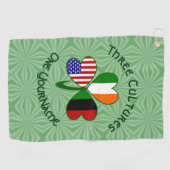 Afro-diaspora Iers Amerikaans Shamrock Persoonlijk Golfhanddoek (Horizontaal)