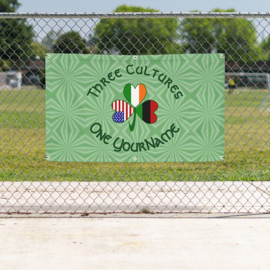 Afro-diaspora Iers Amerikaans Shamrock Persoonlijk Spandoek (Insitu)