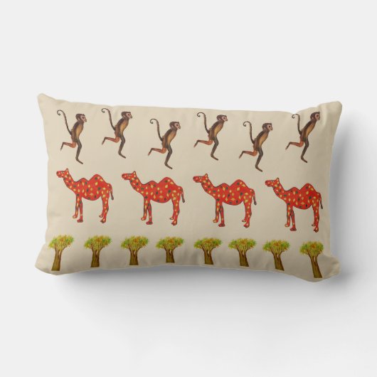 Afro-dierenkussen ter illustratie van de lumbale k kussen (Achterkant)