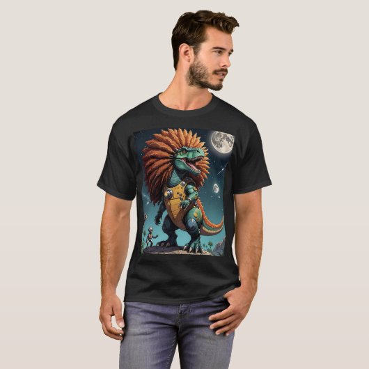 Afro Dino Cosmic Warrior Suit T-shirt (Voorkant volledig)