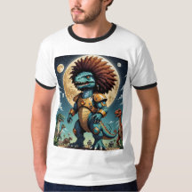 Afro-dinosaurus in de ruimte Armor Grappig T-shirt