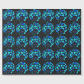 Afro Diva Blauw Cadeaupapier (Vlak)