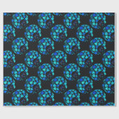 Afro Diva Blauw Cadeaupapier (Vlak)